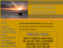 Tablet Screenshot of aliveaudioproductions.com